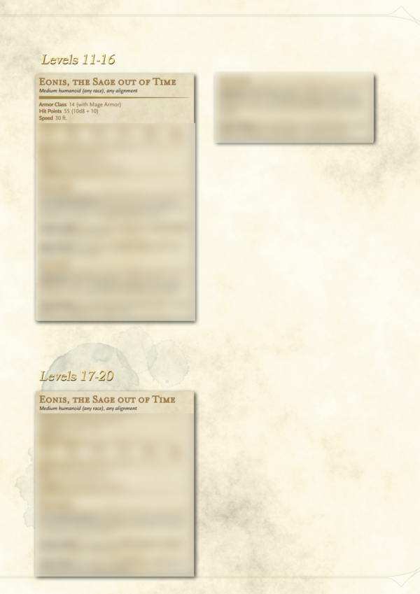 Eonis, the Sage out of Time - Dynamic NPC Character Sheet (Copy) - Image 2